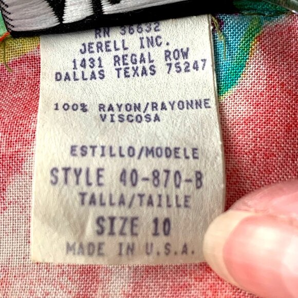 Vintage Ali Miles Womens Hawaiian Floral Top & Skirt Set Size 10 Sm/Med Tropical - Picture 3 of 9